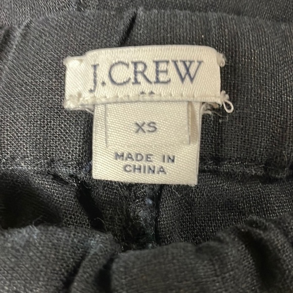 Super Cute J Crew Black Linen Blend  Drawstring Shorts , like new! XS - Picture 2 of 8